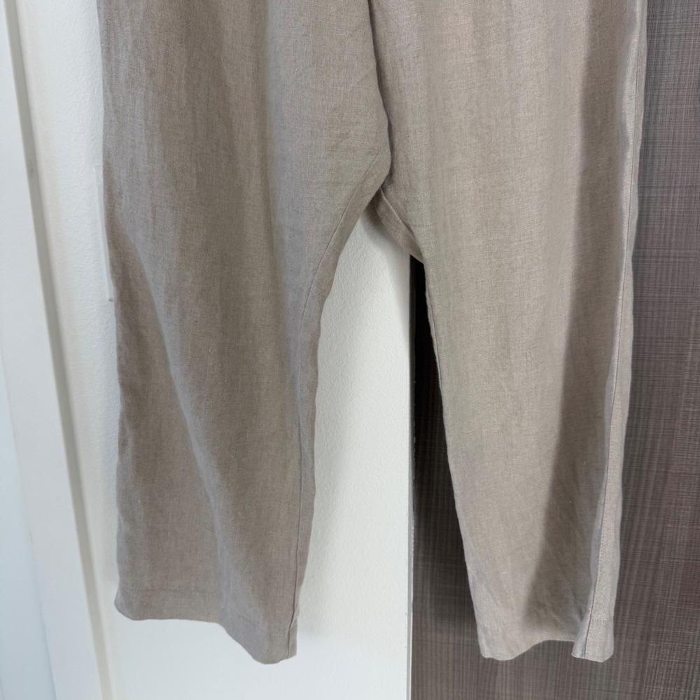 Not Perfect Linen Oat Milk Beige Athens Drawstring Linen Pants Size Medium‎ - Picture 8 of 13